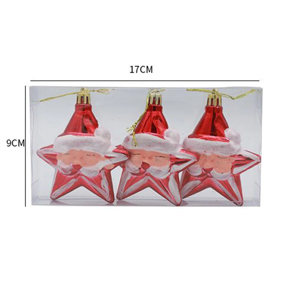 

Новинка, детская пластиковая подвеска в виде рождественской елки с гальваническим покрытием, 3/6 штук