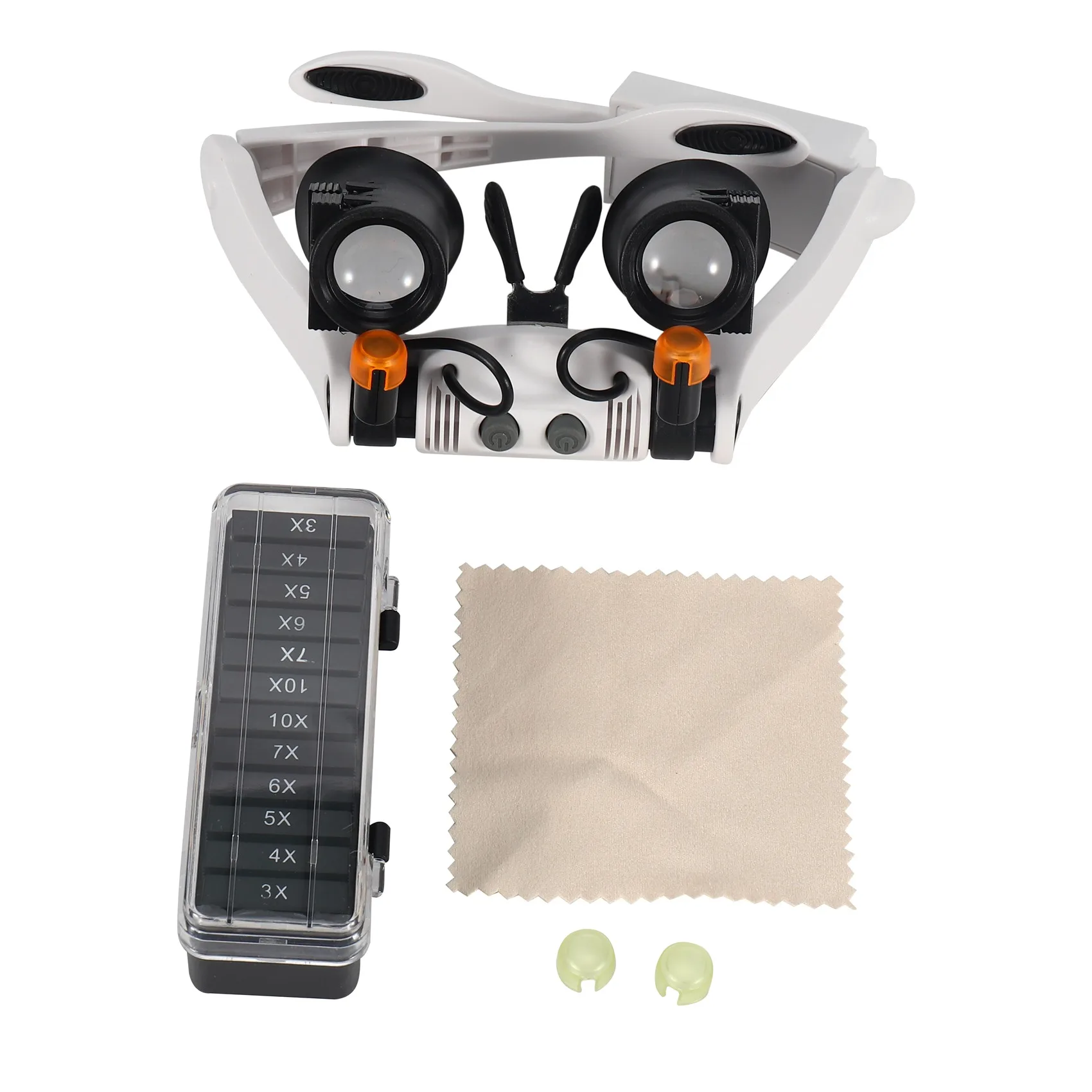 

Led Light Lamp Double Eye Glasses Loupe Lens Glasses Magnifier Watchmaker Jewelry Optical Lens Magnification Magnifying Glass
