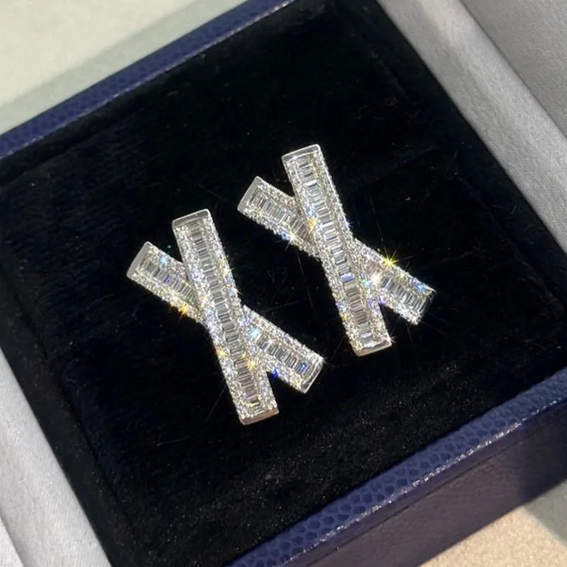 Серьги из стерлингового серебра 925 пробы с трапециевидными квадратными