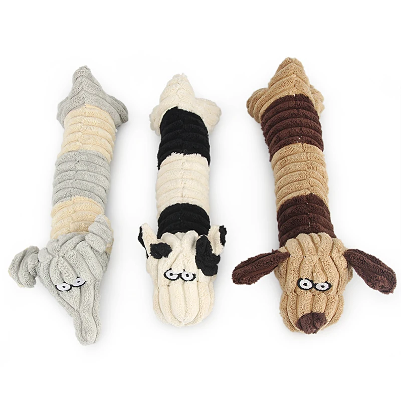 

Pet Dog Plush Toys Animals Shape Long Elephant Corduroy Dog Toy Cow Puppy Cats Bite Chew Molar Squeak Sound Pet Toy Supplies