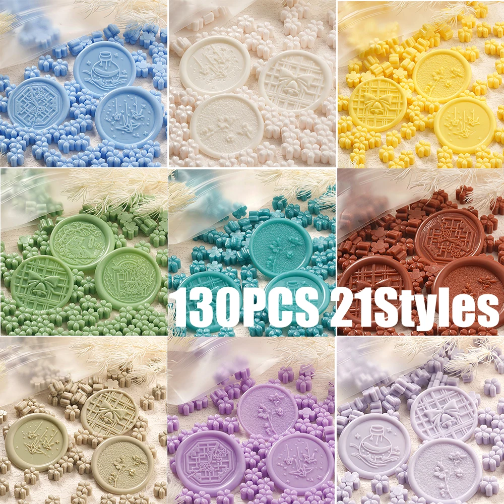 130Pcs Petal Sealing Wax Beads Color Seal Stamp for Scrapbook Material Wedding Birthday Party DIY Art Decor Supply - купить по