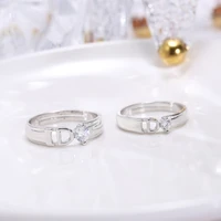 diamond ring wedding ring sterling silver ring couples men and women moissan stone c068