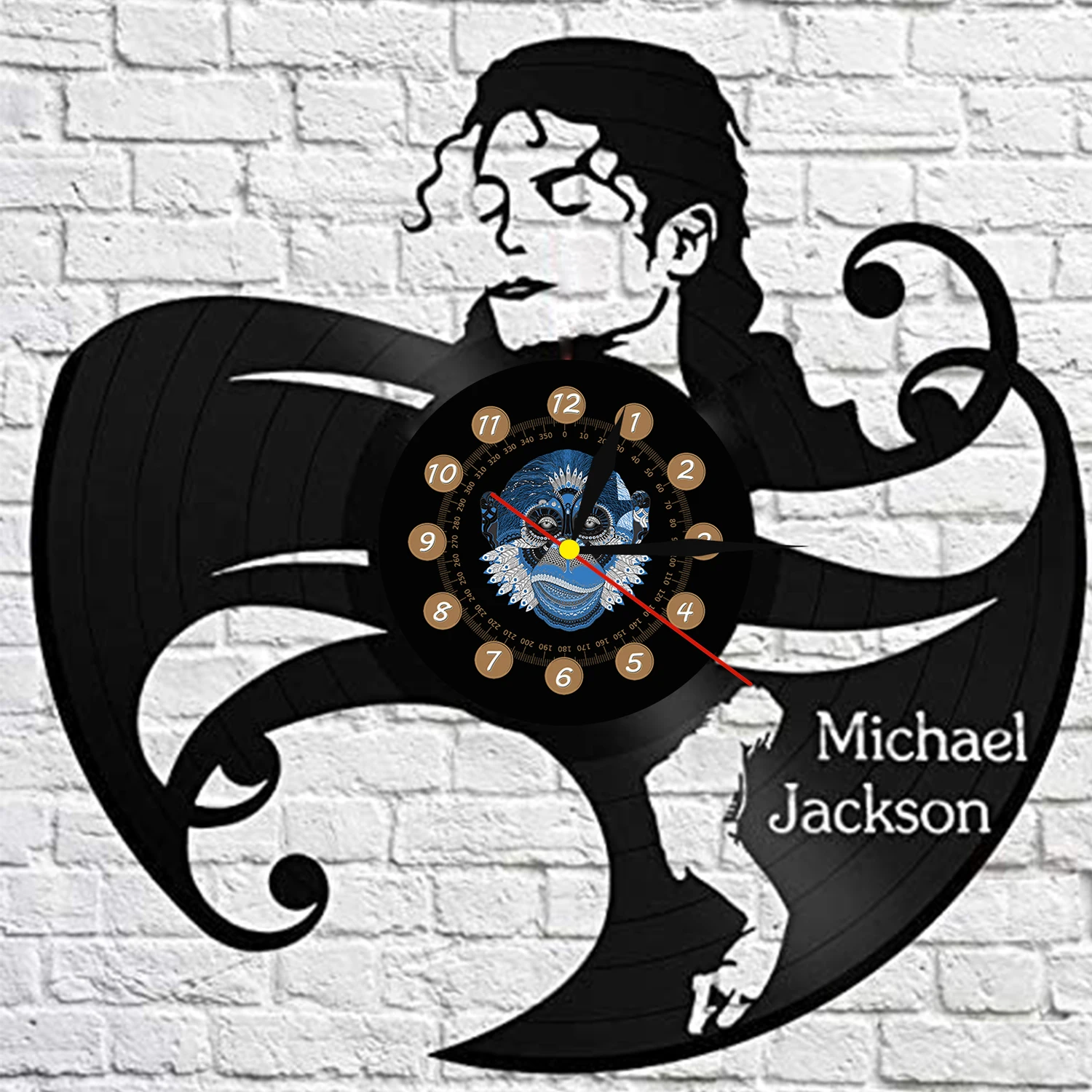 

Настенные часы с винтажной виниловой пластиной и изображением Майкла Джексона