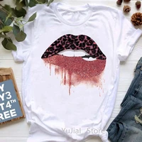 2022 hot sale sexy leopard lips print t shirt womens clothing summer fashion cool tshirt femme harajuku shirt short sleeve tops