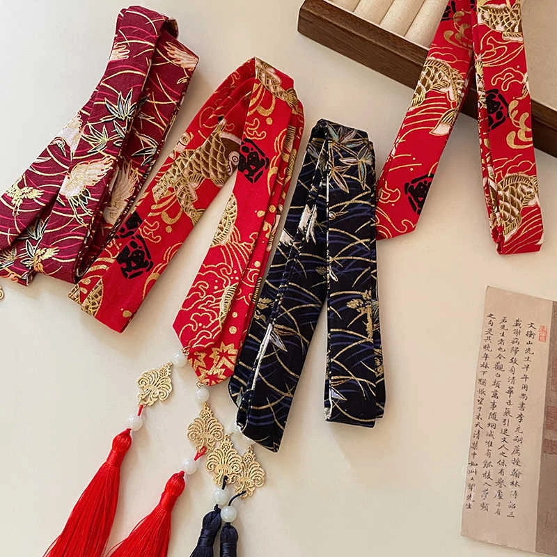 Ретро китайская повязка для волос Hanfu с кисточками головной убор женская и