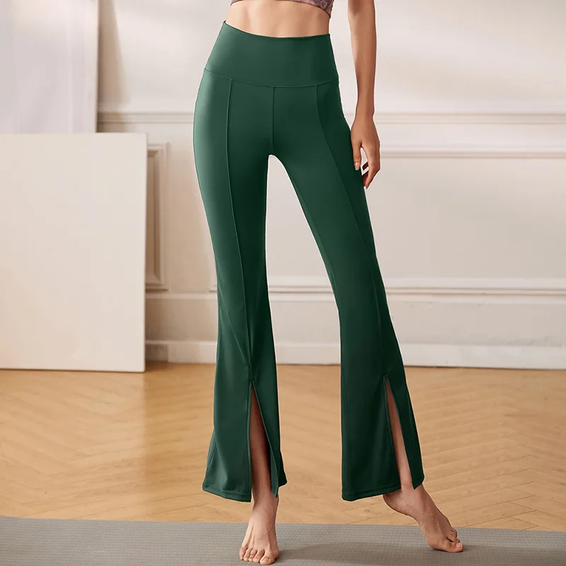 Lulu Flare Pants Women Yoga Pant High Waist Leggings Gym Workout Sports Tights Flared Wide Legs Trousers Latin Dance Pants