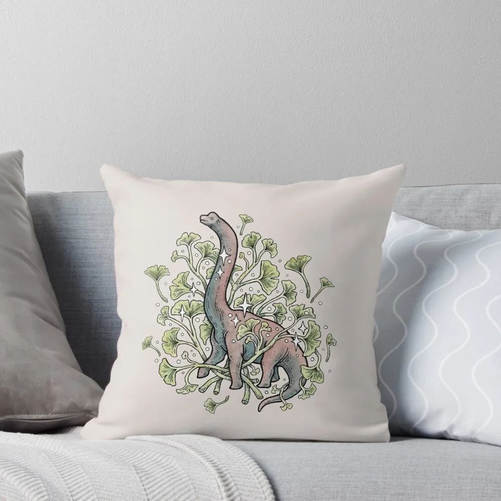 Brachio Ginkgo спокойная палитра цветов динозавр растительное искусство декоративная