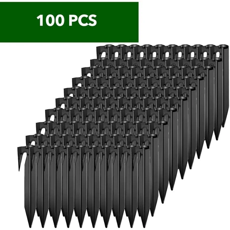 

100Pcs Plastic Boundary Wire Stakes Lawn Pegs Landscape Staples For Use In Garden Lawn Fence Lawn Mover Cable Peg