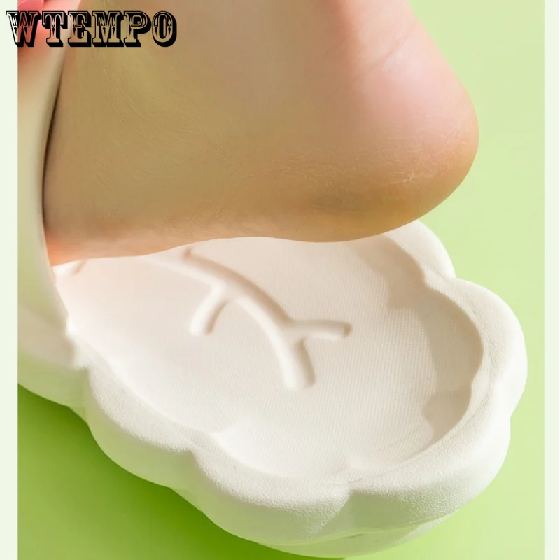 WTEMPO Cute Bow Slippers Female Summer Korean Style Indoor Home Bathroom Shoes Lightweight Anti-slip Sandals Dropshipping