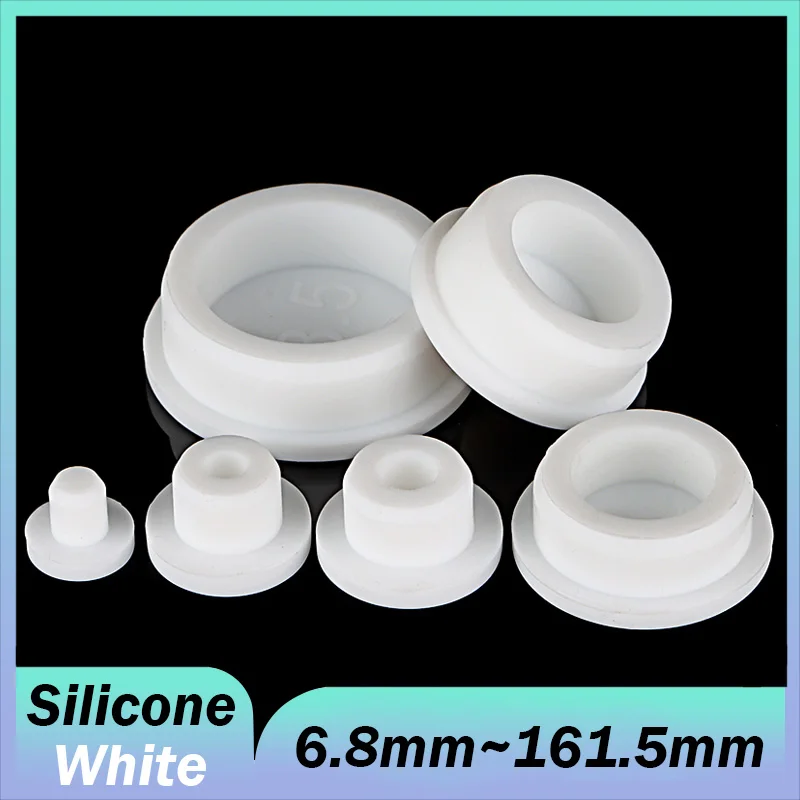 

1 ~ 10 шт., белые круглые заглушки из силиконовой резины, диаметр 6,8 мм ~ 161,5 мм, Т-образная пробка, заглушки, уплотнительная эластичная уплотнительная заглушка