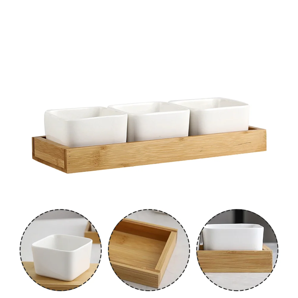 

1 Set Ceramic Snack Holder Divided Serving Tray Compartment Holder Divided Serving Plates