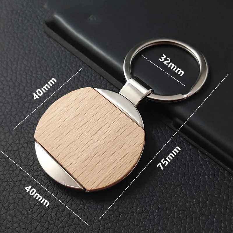 Круглые деревянные брелоки для ключей 5/10 шт