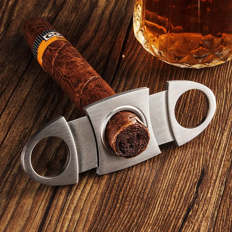 

Brand Cigar Cutter Stainless Steel Metal Cigar Cutter Guillotine Cigar Scissors Gift Portable Smoking Accessories Men's Gifts