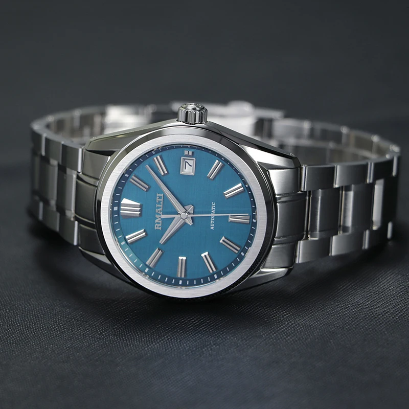 RMALTI Brand Men's Stainless Steel Diving Watch Mechanical Sapphire Crystal Bracelet Watch Luminous Watch Waterproof