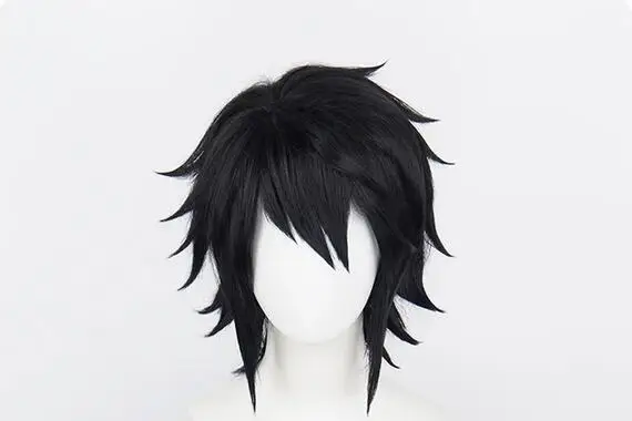Синтетические Черные Короткие парики для косплея термостойкие мужские