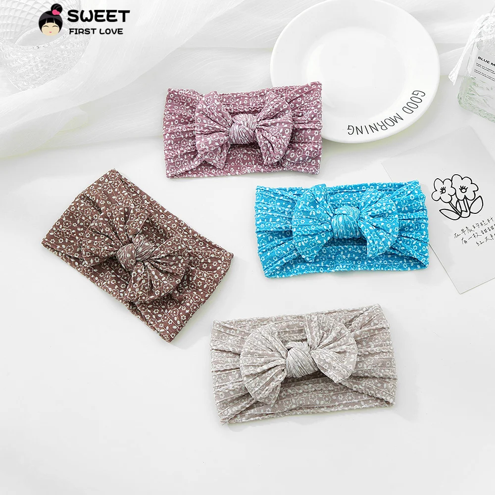 

Braid Print Bow Headbands Nylon Elastic Hairbands For Girls Cable Knit Turban Infant Headwrap Hair Accessories Kids Headdress