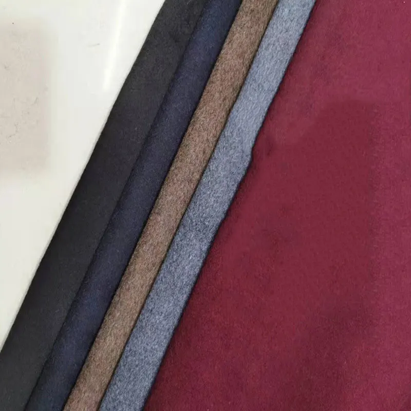 

Plain thickened smooth wool Luggage jacket casual wear fabric single side woolen coat