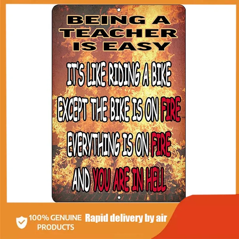 

Tactical Fun Teacher Gift Metal Tin Sign Wall Decor Teaching metal plate vintage room decor outdoor decor wall decoration