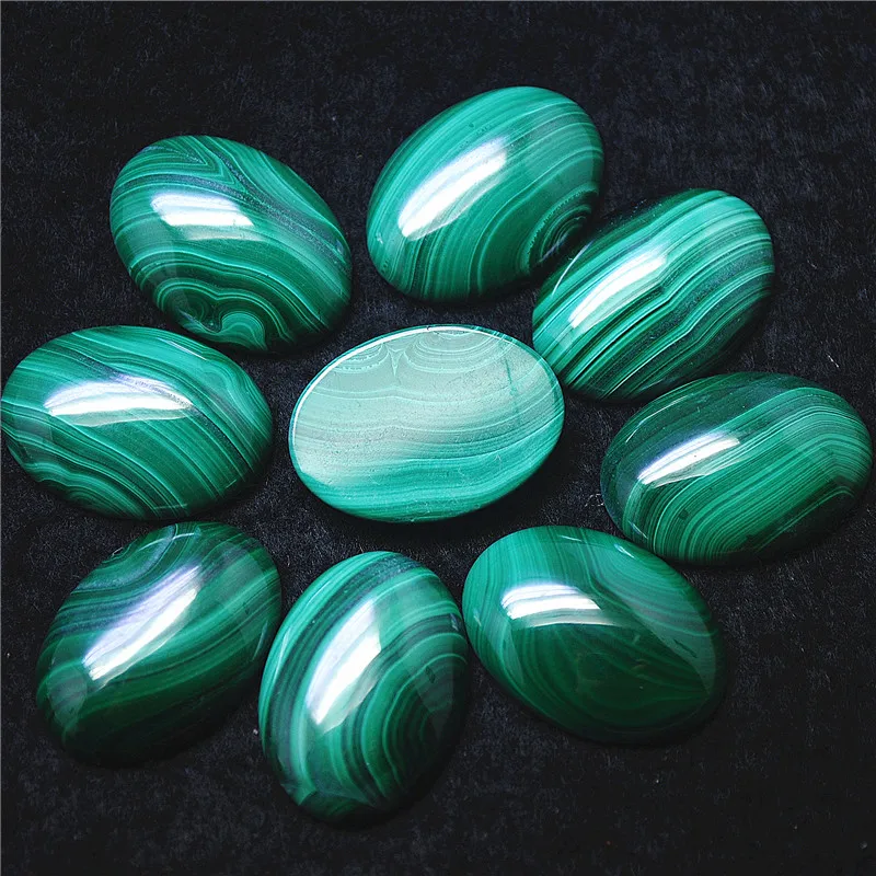 1PCS Nature Malachite Stone Cabochons Oval Shape 18X25MM No Hole 100 Percents Geniues Material Top Quality Best Sellings