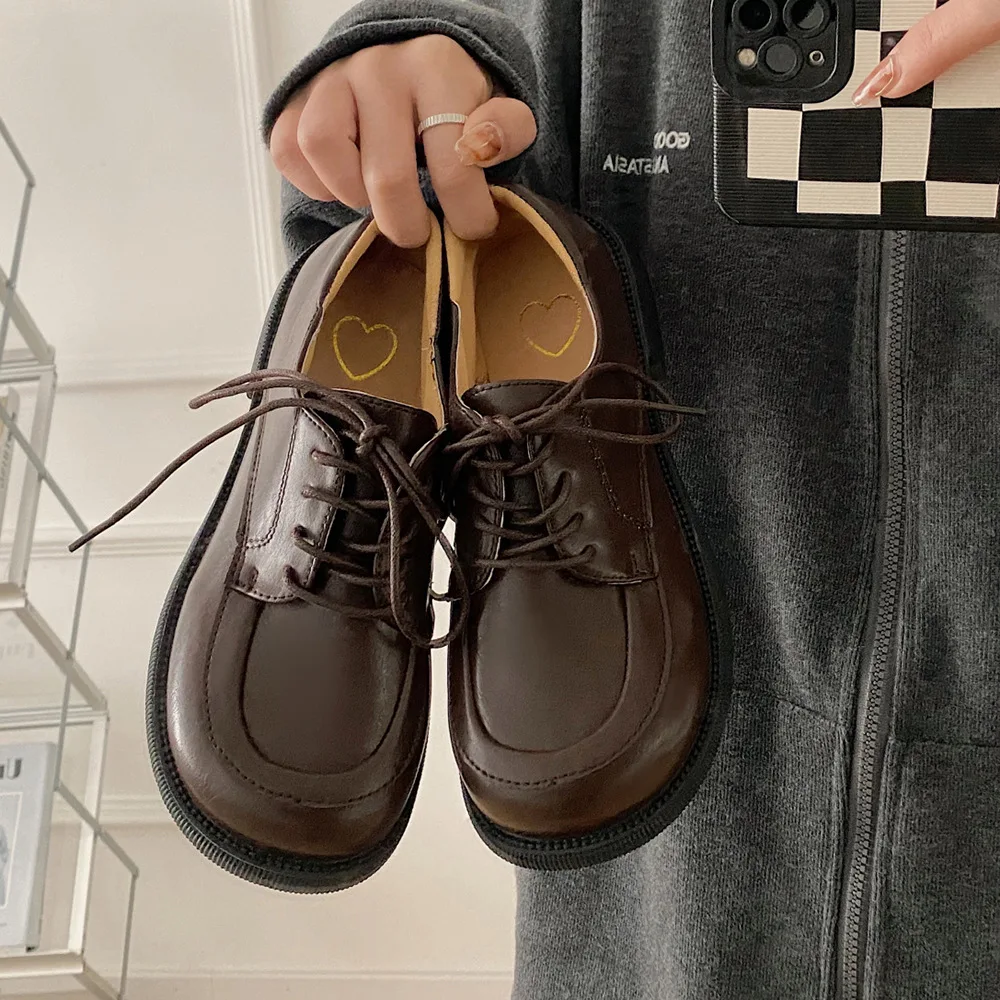 

Big Toe Retro PU Leather Shoes Women's Spring Summer Student Simple Sweet Cool Fashion All-match Single Shoes Mary Janes Shoes