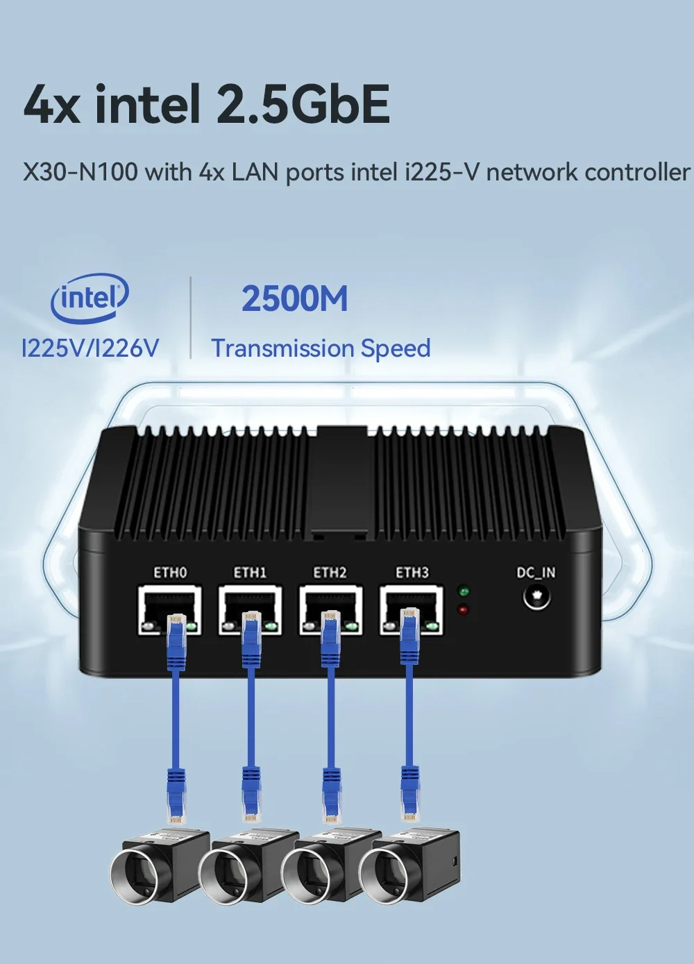 Pfsense сетевой мини-ПК N100 DDR5 HDMI/DP M.2 NVMe SSD 4x Intel Ethenret i225V i226V Windows11 Linux X86 мягкий