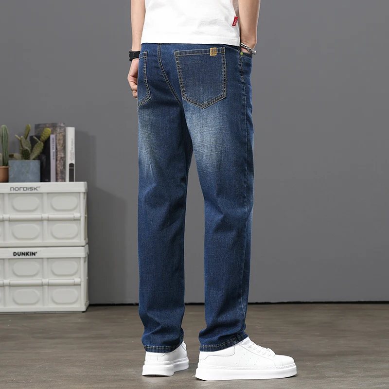 Высококачественные мужские джинсы: прямые джинсовые брюки стандартного кроя с