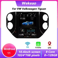 wekeao 10 4 inch vertical screen tesla style 1 din android 11 autoradio for volkswagen vw tiguan multimedia player carplay gps