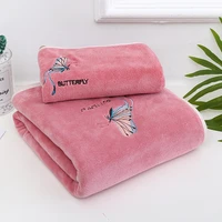 Colors Coral Fleece Absorbent Hair Swimming Face Hand Bath Microfibre Bathroom Towels Microfiber Beach Towel Sets