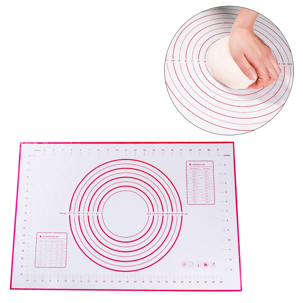 

2 40x60cm Pastry Mat Mat with Measurements Non Non Pastry Rolling Mat (Red)