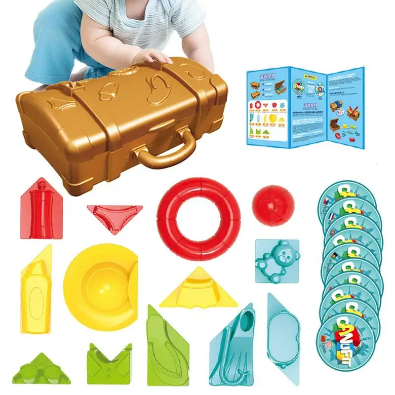 

Kids Puzzles Stacking Building Blocks Children's Educational Toys Logical Training 30 Pcs Game Card Shape Cognition