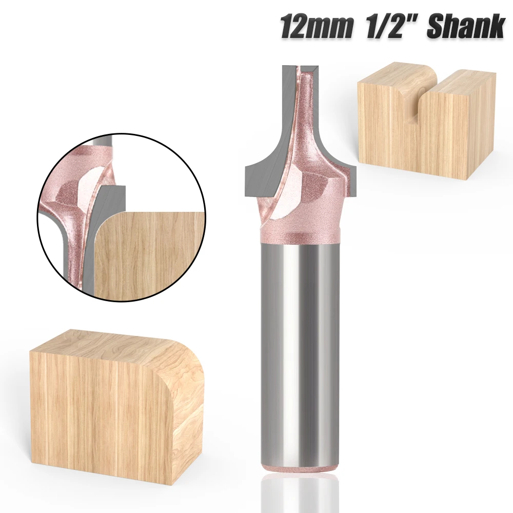 

1 PC 12mm 1/2′′Shank Plunging Round-Over Bit Router Bit Tungsten Steel Carbide Woodworking Tool Wood Milling Cutter Router