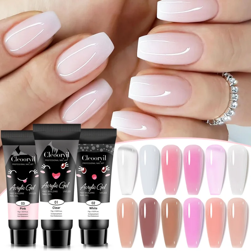 

15ml Milky White Quick Extension Gel Nail Polish Nude Construct Hard Gel Semi Permanent Acrylic Extension Nail Art Varnish