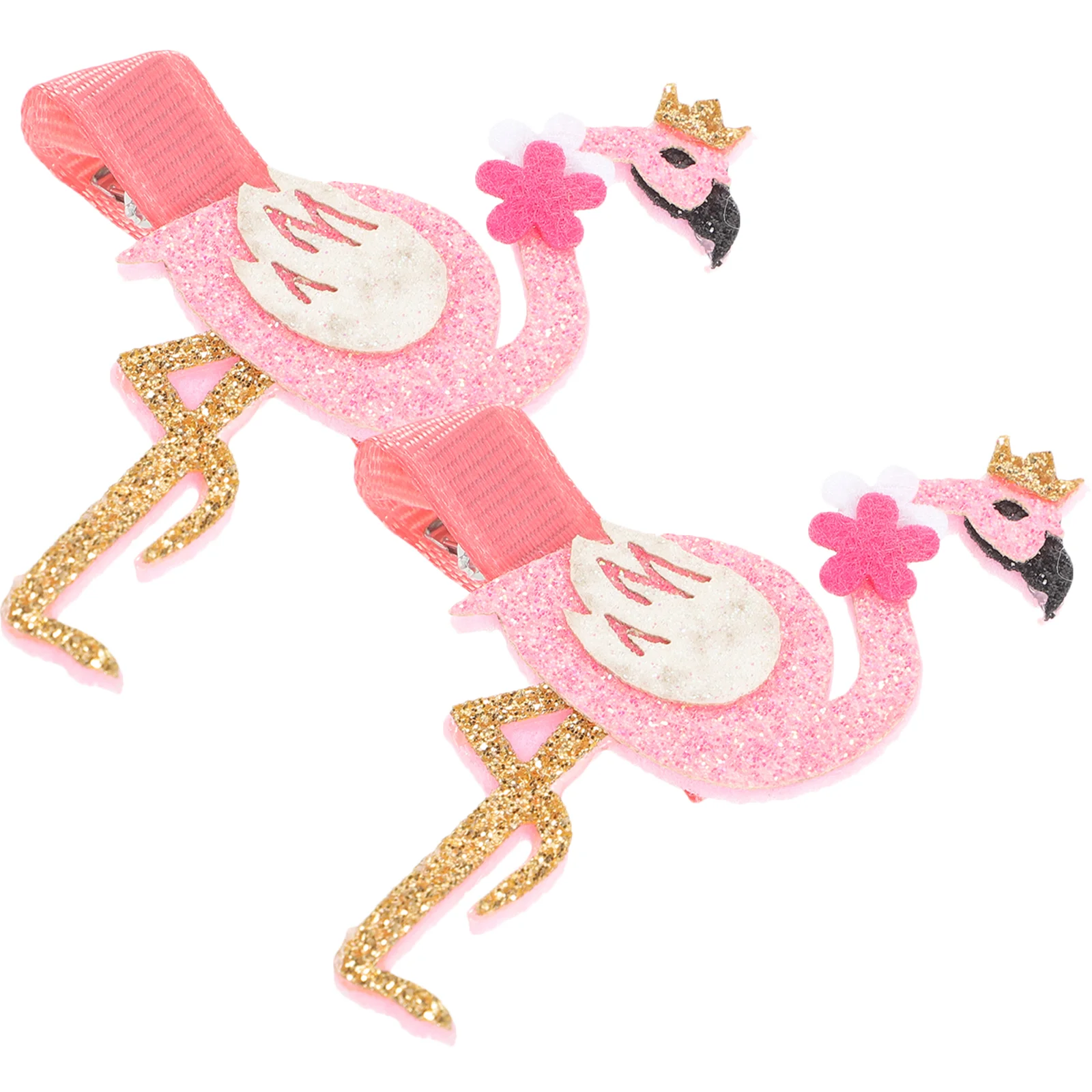 

2 Pcs Kids Hairpins Decor European Clip Child Kids's Flamingo Shape