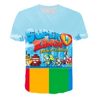 super zings childrens t shirt boys and girls casual tops game cartoon anime print round neck short sleeves 4 14 y kid top