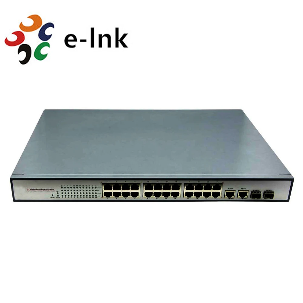 

24x 10/100M Ethernet Ports + 2x Gigabit TP/SFP Combo Ports IEEE802.3af, 15.4W, Managed 24-Port PoE Switch