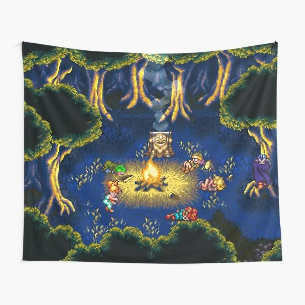 

Chrono Trigger Campfire Tapestry Tapestry Decor Beautiful Wall Yoga Towel Blanket Decoration Mat Colored Hanging
