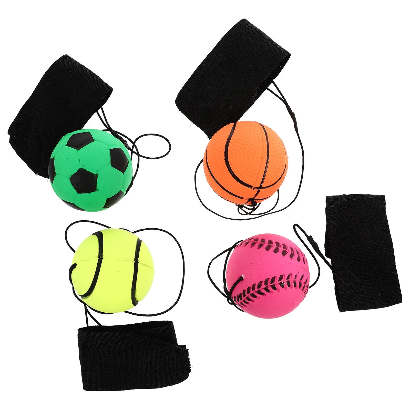 

4 Pcs Line Throwing Toy Elastic Balls Kids Sports Toys Wristband Hand Toss Outdoor Football Fluorescent