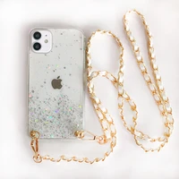 leather metal strap lanyard soft phone case for samsung galaxy a12 a22 a32 4g a42 a52s a52 5g a72 a21s a02s a03s glitter cover
