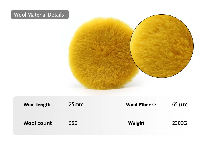 

ДЕТАЛИНГ 3/5/6 дюймов желтая шерстяная полировальная режущая подушечка одношаговая полировка кузова автомобиля для полировщика DA/RO/GA