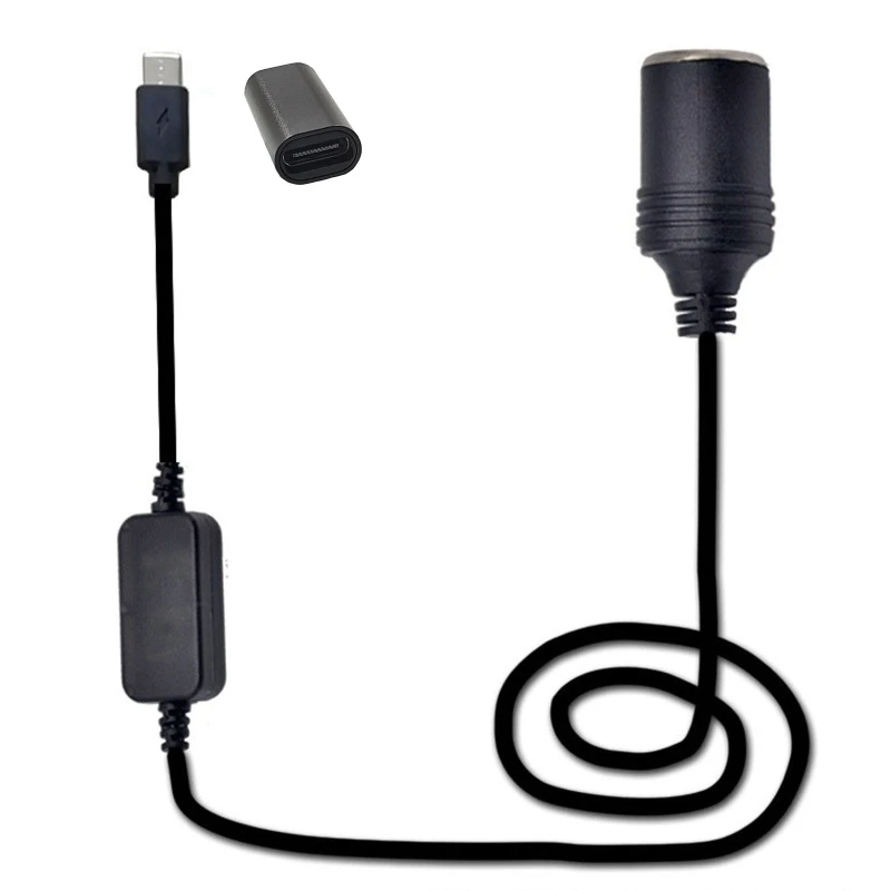 

USB C PD Type C Male to 12V Car Socket Power Cable for Driving Recorder