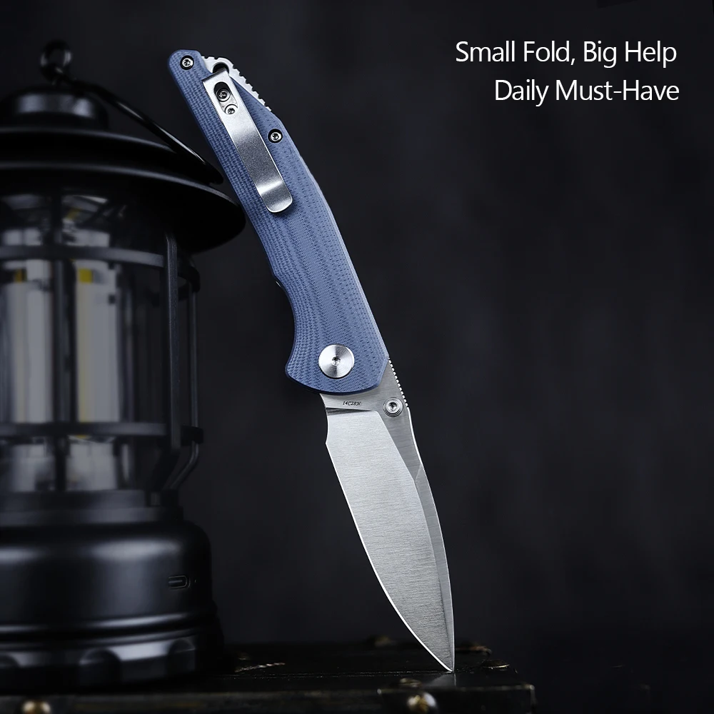 Фото Карманный складной нож TRIVISA Arae с клипсой14C28N, лезвие Micarta G10, ручка для кемпинга, охоты, резки, выживания, уличные инструменты EDC №5
