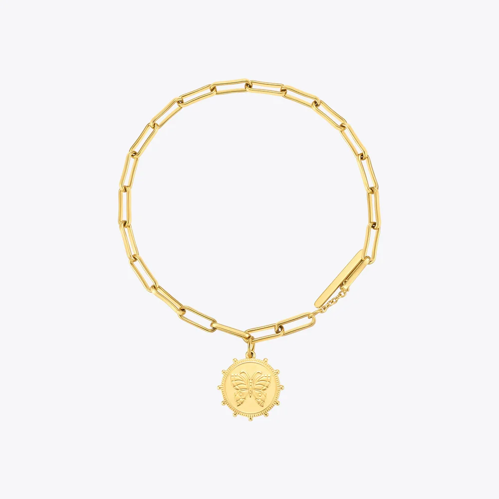 

ENFASHION Butterfly Bracelet Femme Gold Color Bracelets For Women Stainless Steel Pulseras Friends 2021 Fashion Jewelry B212243