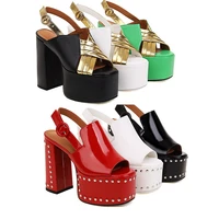 new european and american style summer sandals banquet large 34 43 high heels womens shoes fashion simple rhinestone shoes