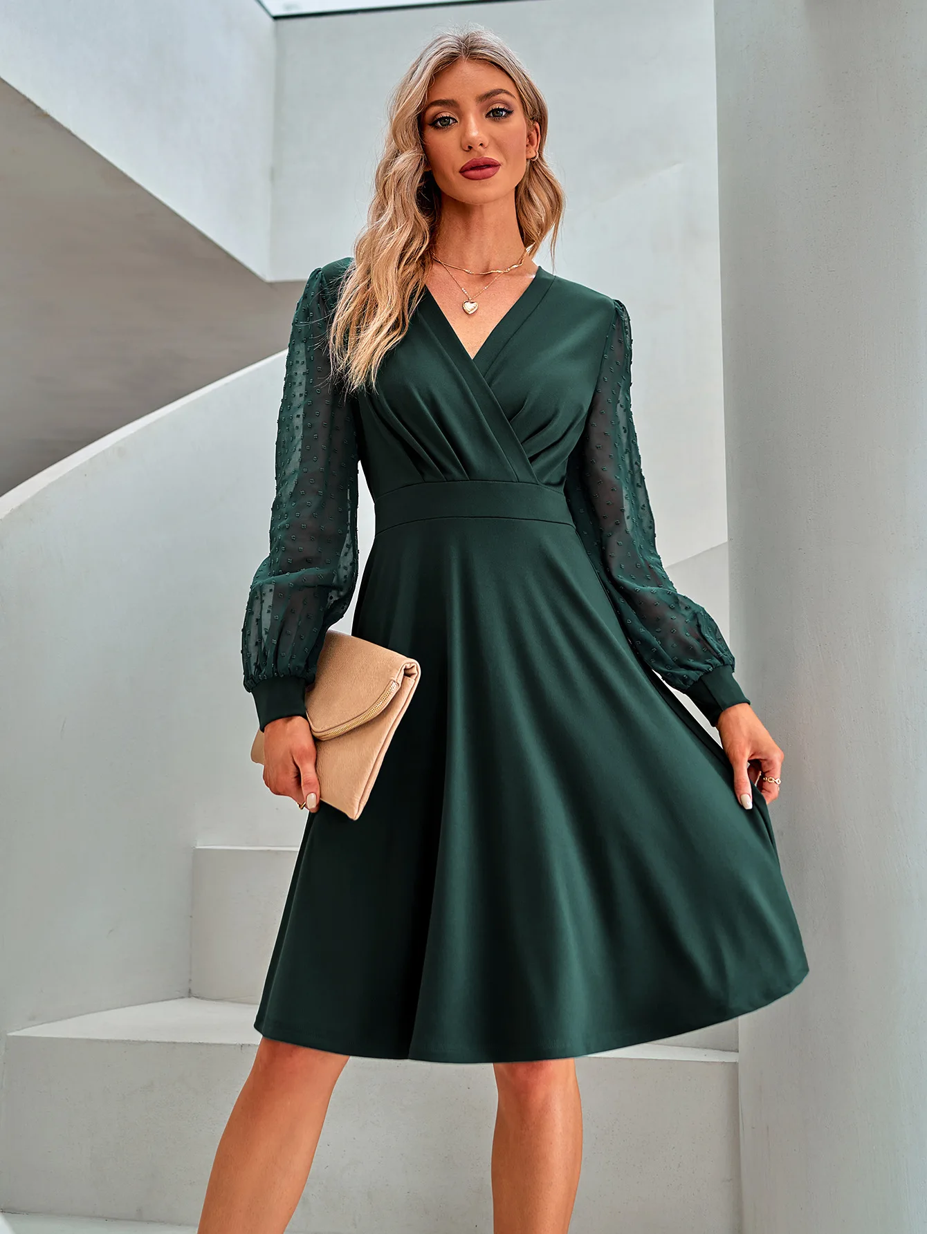 

Women's New Trend V-neck European and American Dress