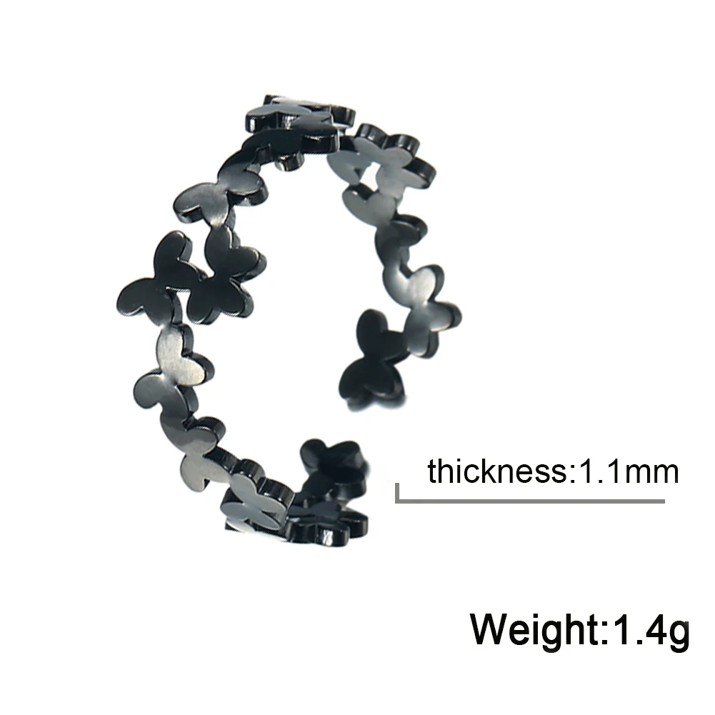 Skyrim Кольца с бабочками из нержавеющей стали золотого цвета для женщин