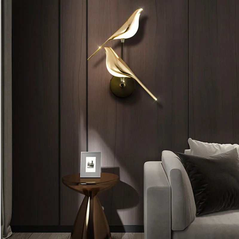 

LED Indoor Sconce Light Magpie Bird Model Light Hotel Bedside Lamps Home Kitchen Bedroom Living Room Modern Simplicity Wall Lamp