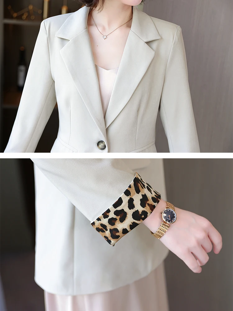 2 шт. Женский Однобортный блейзер с леопардовым принтом |