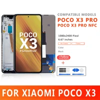 6 67inch original for xiaomi poco x3 display lcd touch screen fro poco x3 pro nfc m2007j20cg lcd pantalla replacement parts