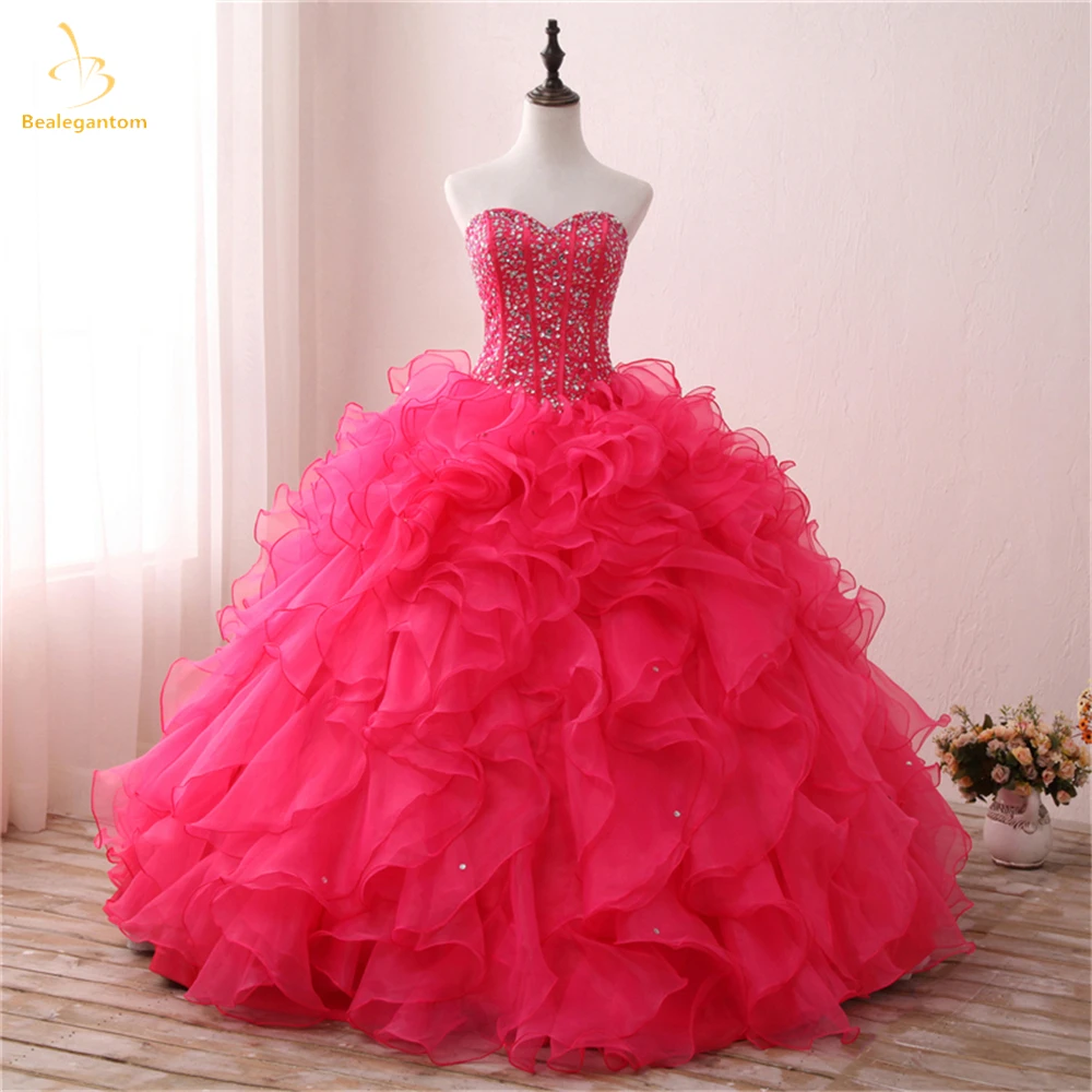 Фото Bealegantom Quinceanera платья 2025 для 15 лет бальное платье милое расшитое бисером милое платье для выпускного вечера 16 Vestidos De 15 Anos QA442 №2