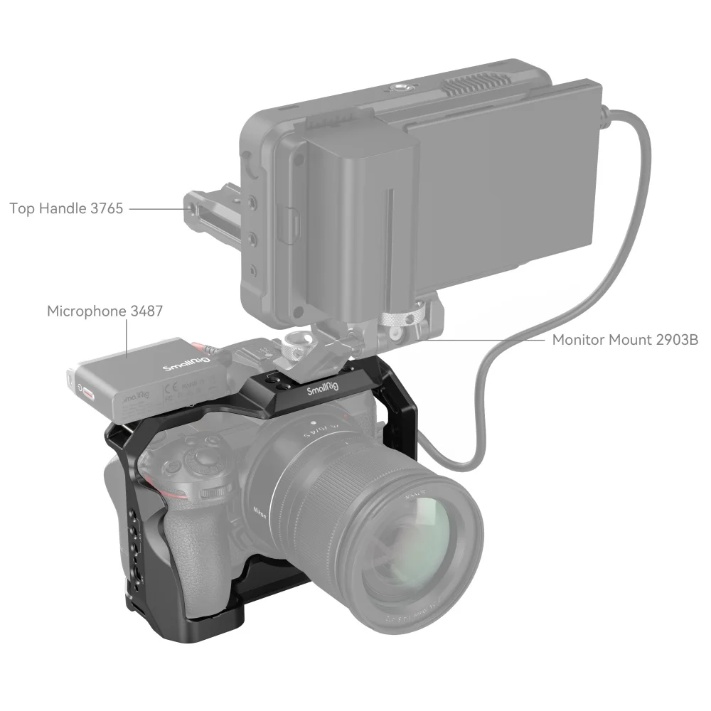 Полная клетка для камеры SmallRig Nikon Z5/Z6/Z7/Z6II/Z7II установка с холодным башмаком NATO Rail